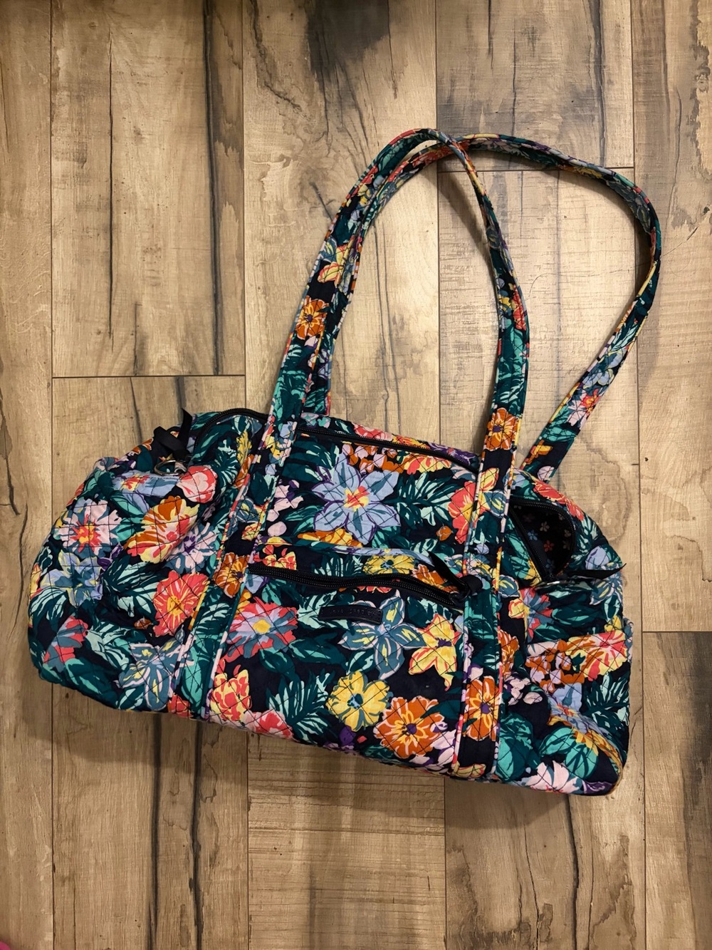 Vera Bradley Navy Floral Quilted Travel Tote